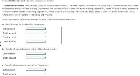 d transfer of boxed chocolate to the distribution center|Solved: Entries for materials cost flows in a process cost system .